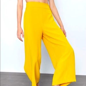 Zara yellow culottes